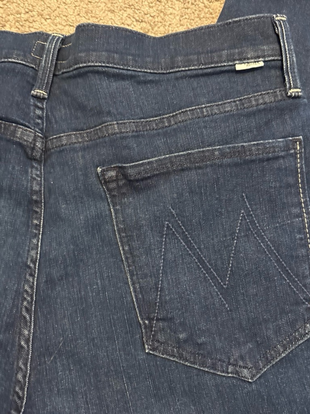 Men's Dark Blue Denim Jeans - Picture 3 of 4